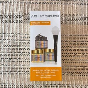 Spa Facial Mask Set – Turmeric & Green Tea (White/Gold)